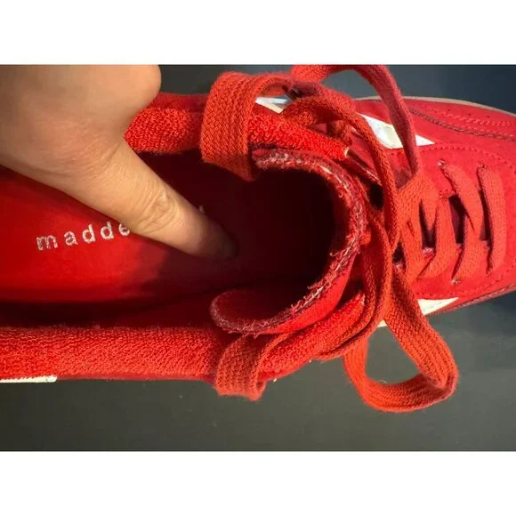Madden Girl Shoes Womens 8 M Red Mightty Lace-up Gum Sole Low-Top Sneakers Giia - Picture 9 of 11
